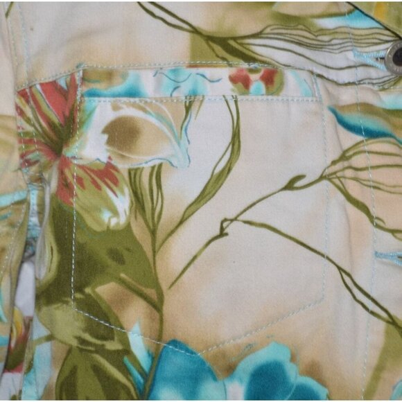 Sunset Cove Ladies L Lightweight Button Front Jacket Tropical Floral Vacation - Picture 3 of 12